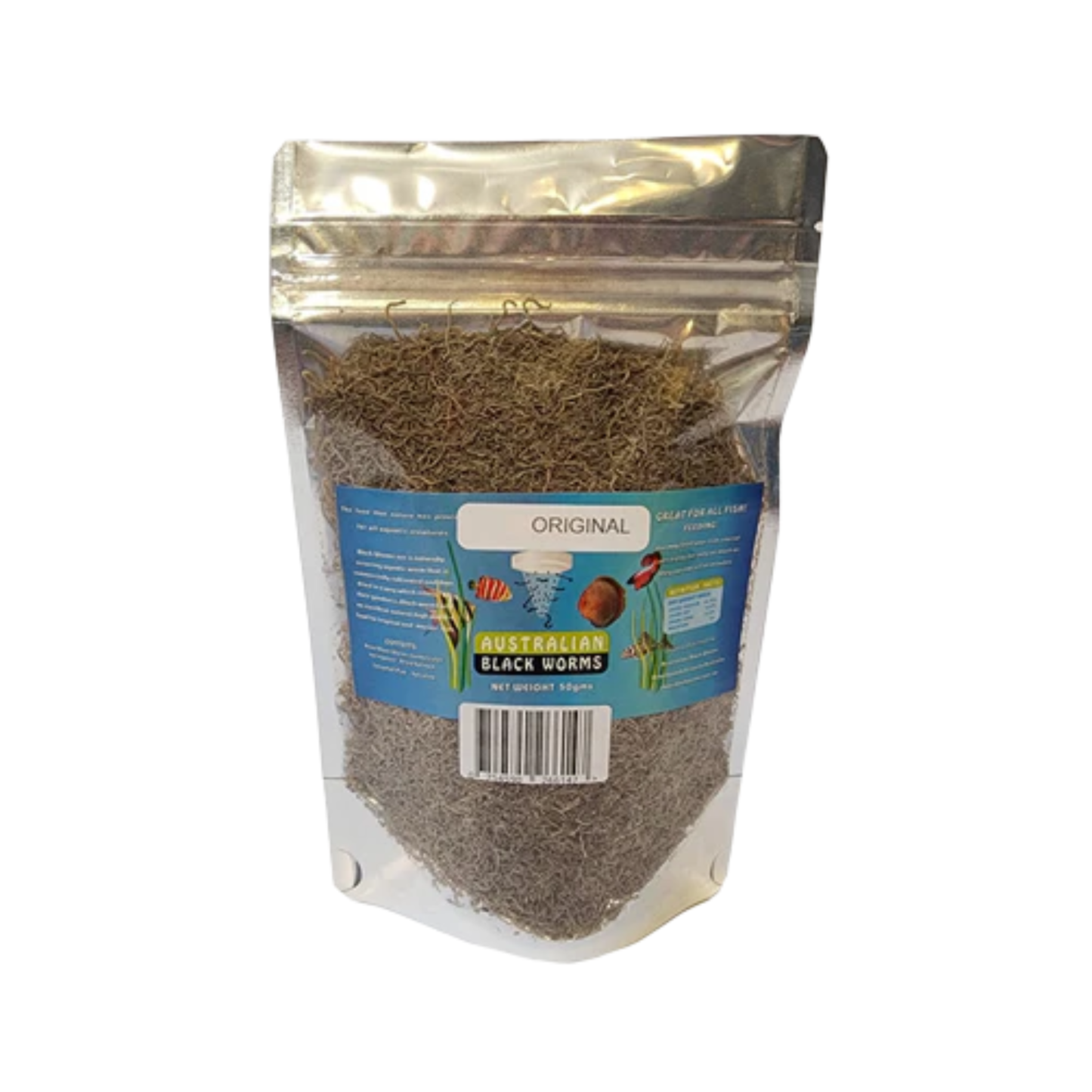 Australian Blackworms Dried Blackworms Original Loose 50gm