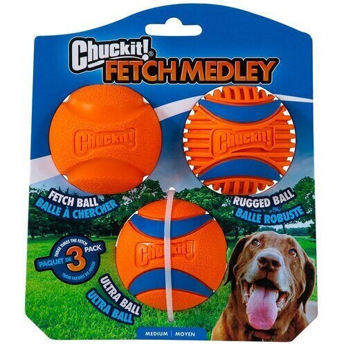 Chuckit Fetch Medley Balls (Medium 3pk Gen 3)