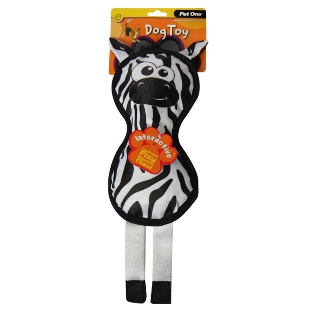 Pet One Dog Toy Zebra with Squeaker 42cm (47386)