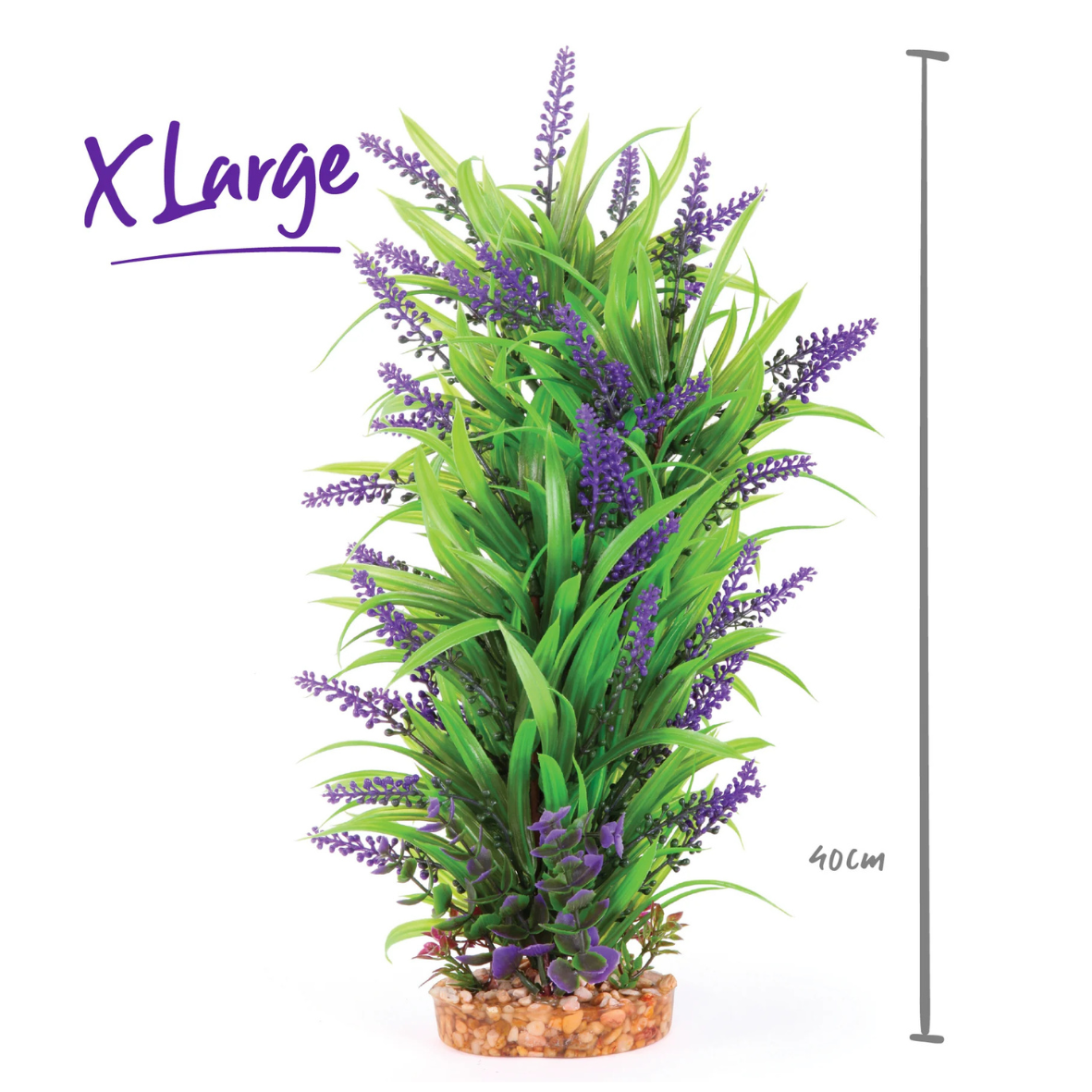Kazoo Combo Plant Thin Leaf W/Purple Flower XL 40cm 19570