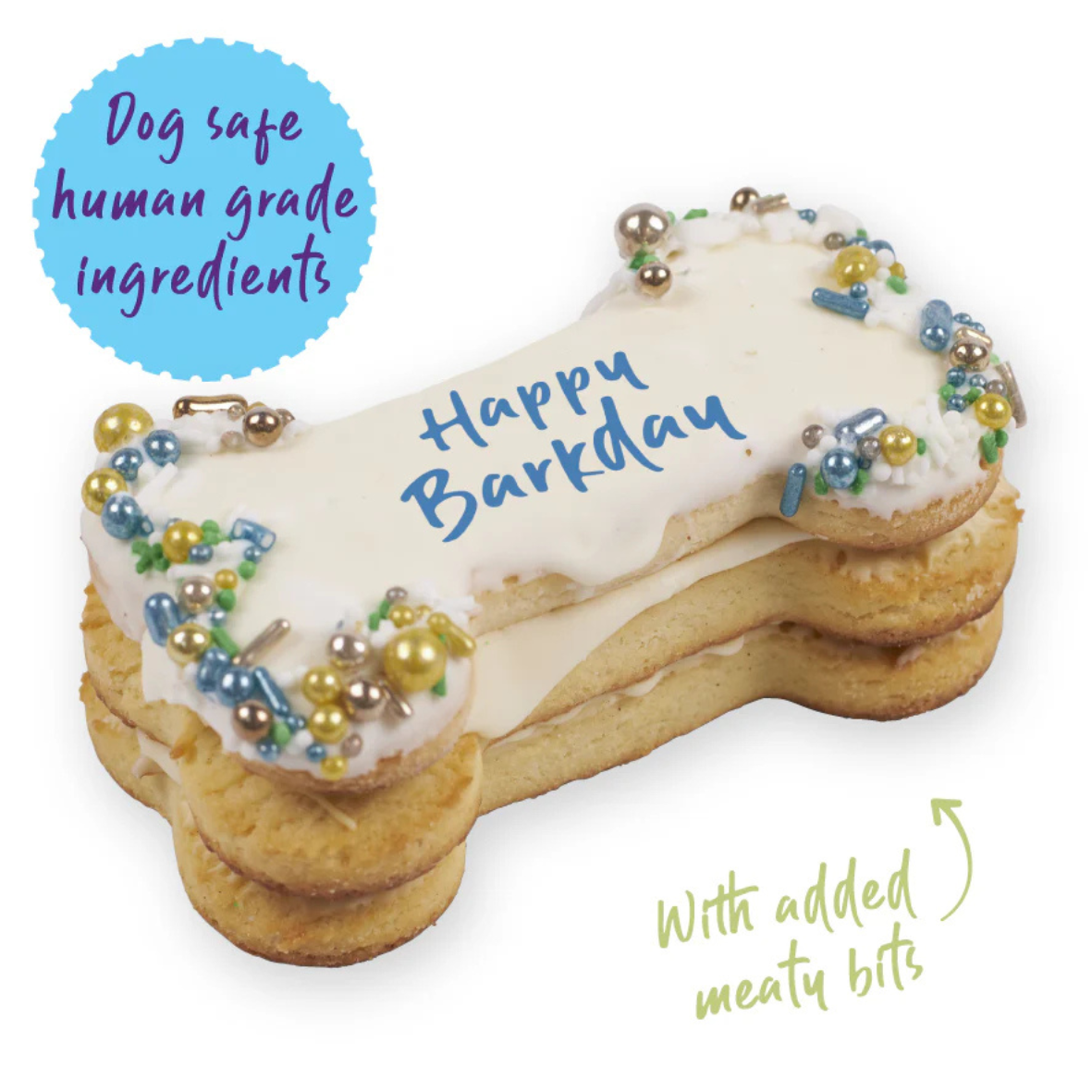 Kazoo Barney's Barkery Dog Birthday Bone Cake - Blue