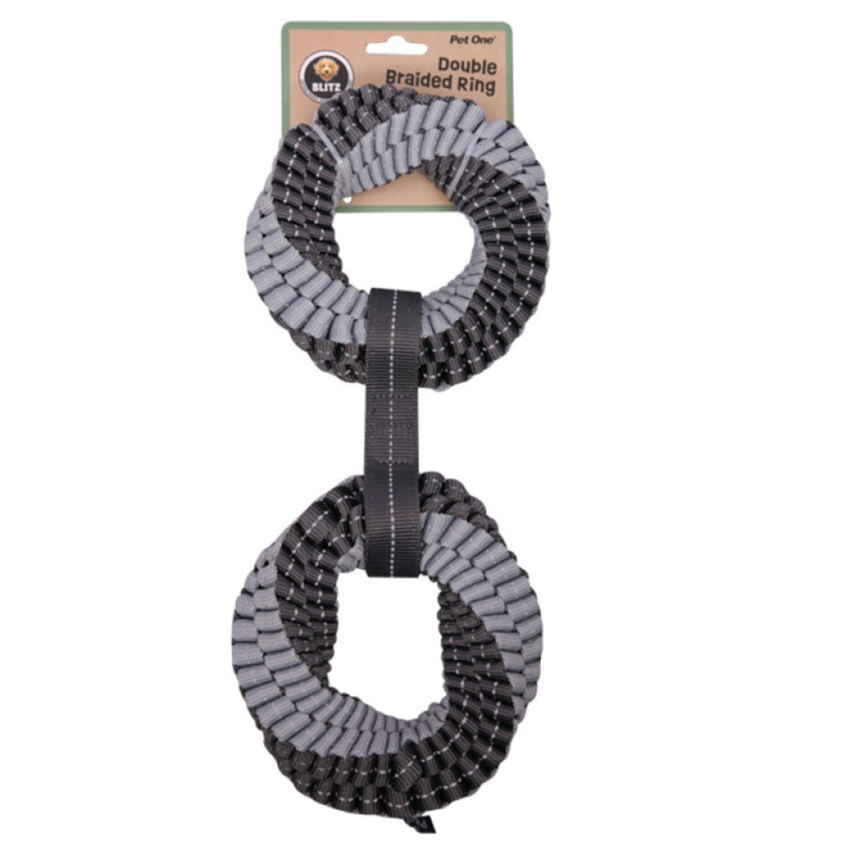 Pet One Blitz Double Braided Tug Ring Grey S (57035)