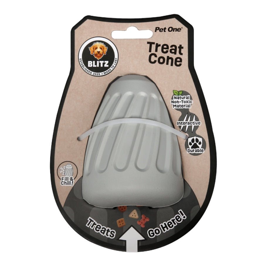 Pet One Blitz Rubber Treat Cone Grey M (57011)