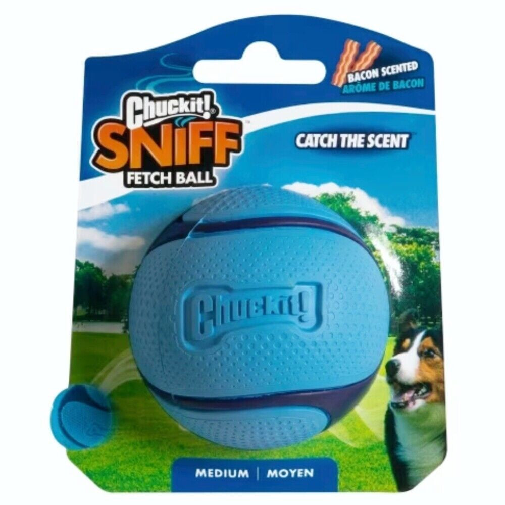Chuckit Sniff Fetch Ball Bacon (Medium)