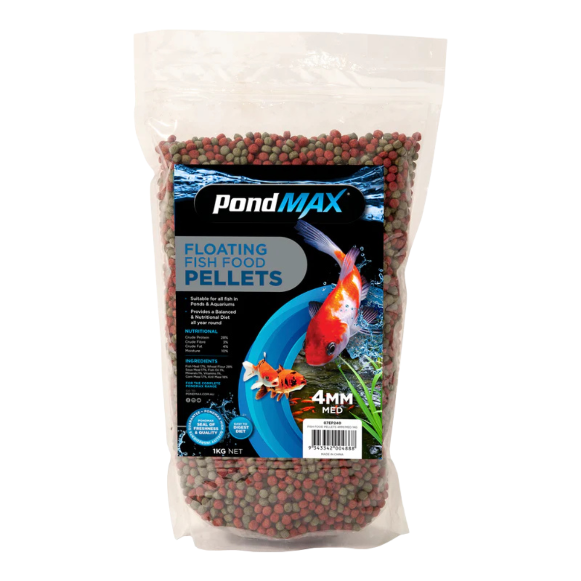 PondMAX Fish Food Pellet (4mm/Medium) 1kg