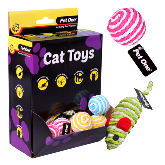 Pet One Cat Toy paper Mouse or Ball 4.5cm (57402)