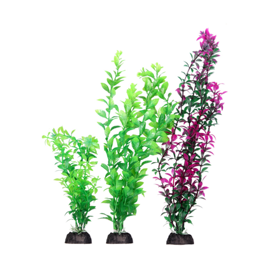 Aqua One Ecoscape Plastic Plant 3pk Large Mix (28537)