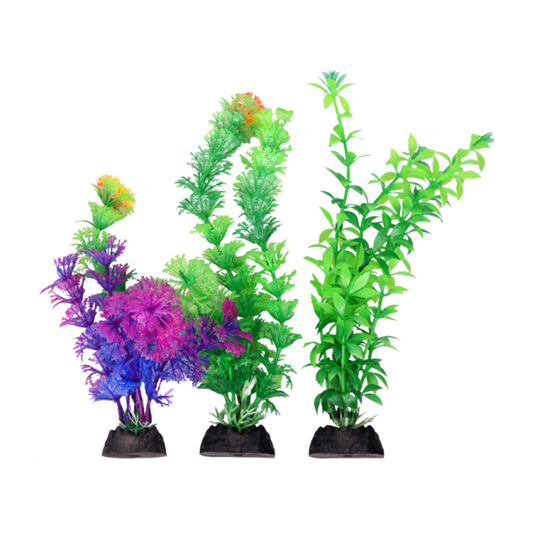 Aqua One Ecoscape Plastic Plant 3pk Medium Mix (28536)