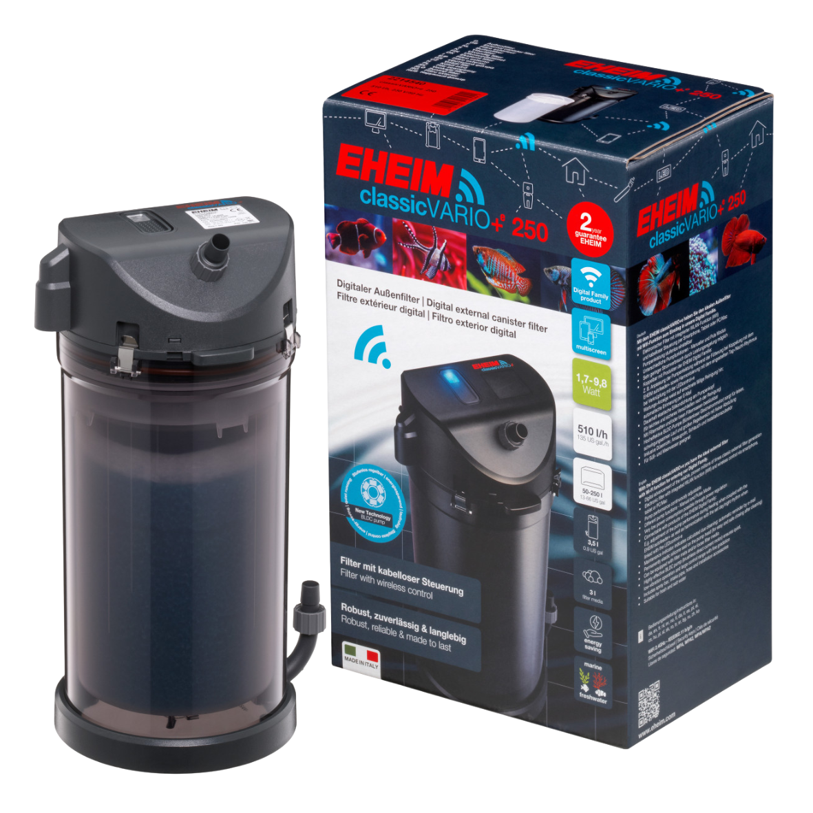Eheim Classic Vario+e 250 Canister Filter w/WIFI (2214540)