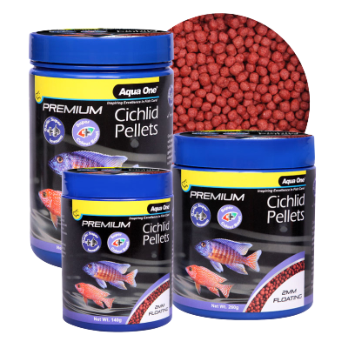 Aqua One Premium Cichlid Floating Pellets 2mm