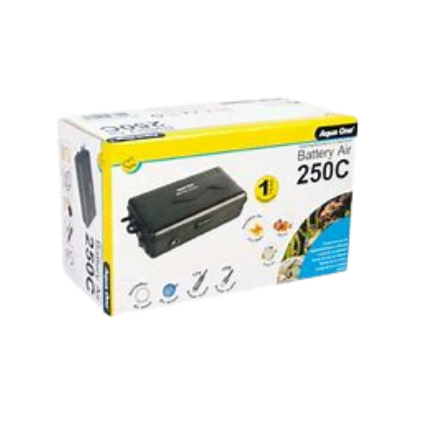 Aqua One Battery Air Pump 250C Portable 150L/H with Cigarette Lighter & USB Cable (10024)