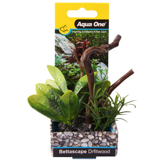 Aqua One Bettascape Lily Leaf on Driftwood Green (28476)