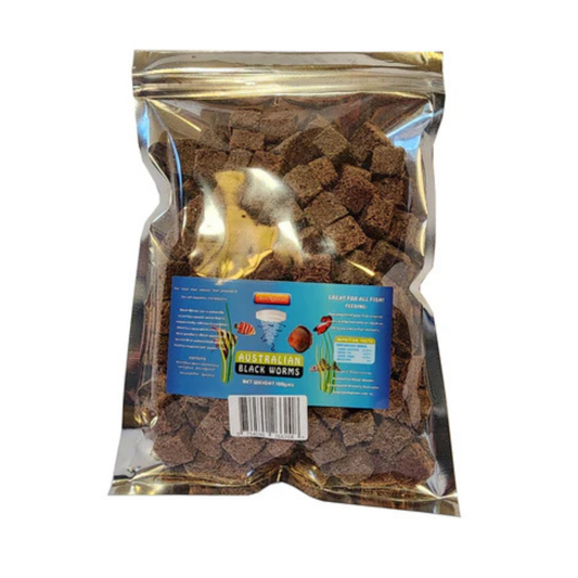 Bio-Pigment Freeze Dried Blackworms - Cubed - 100gm Bag