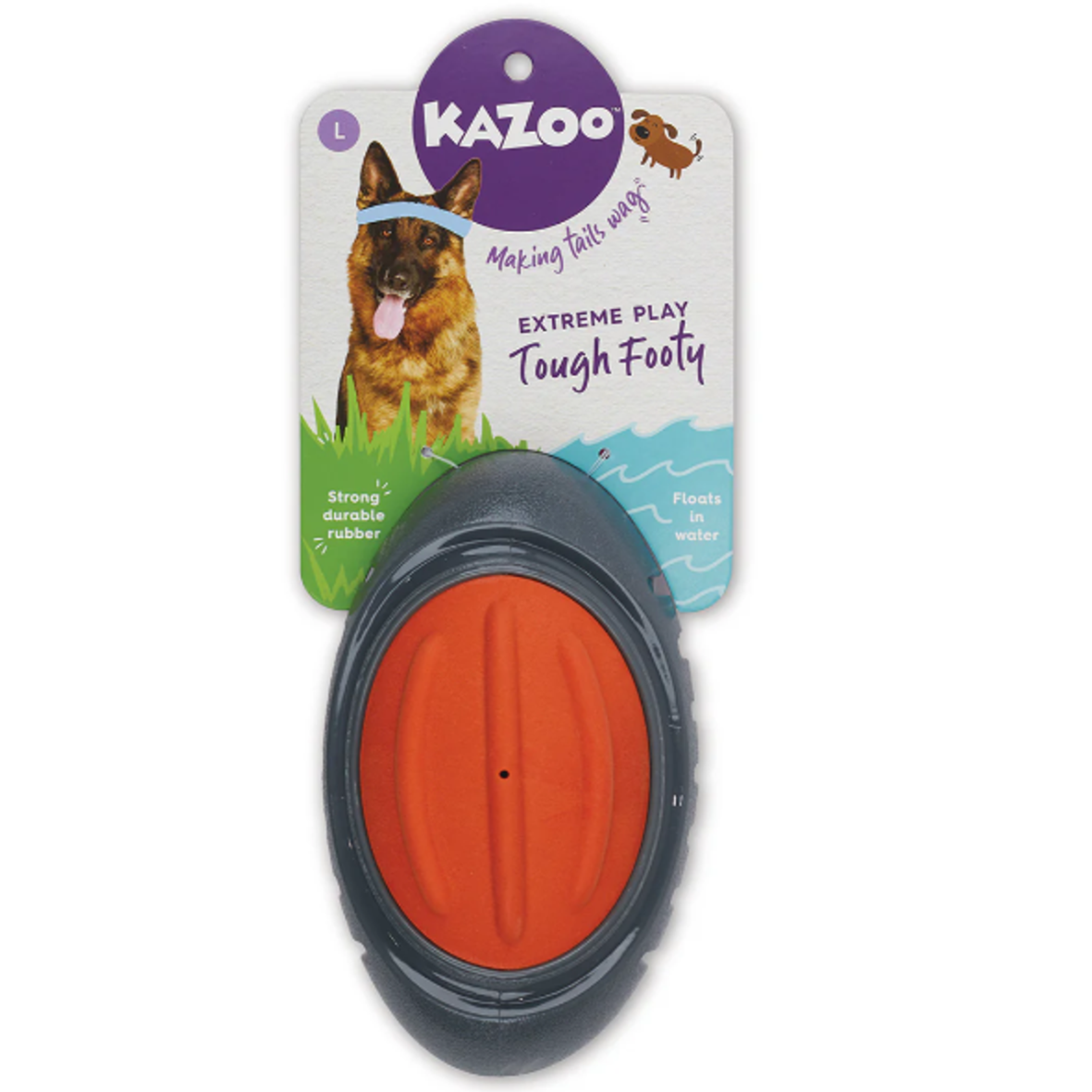 Kazoo Dog Extreme Play Tough Footy - Large (13183)