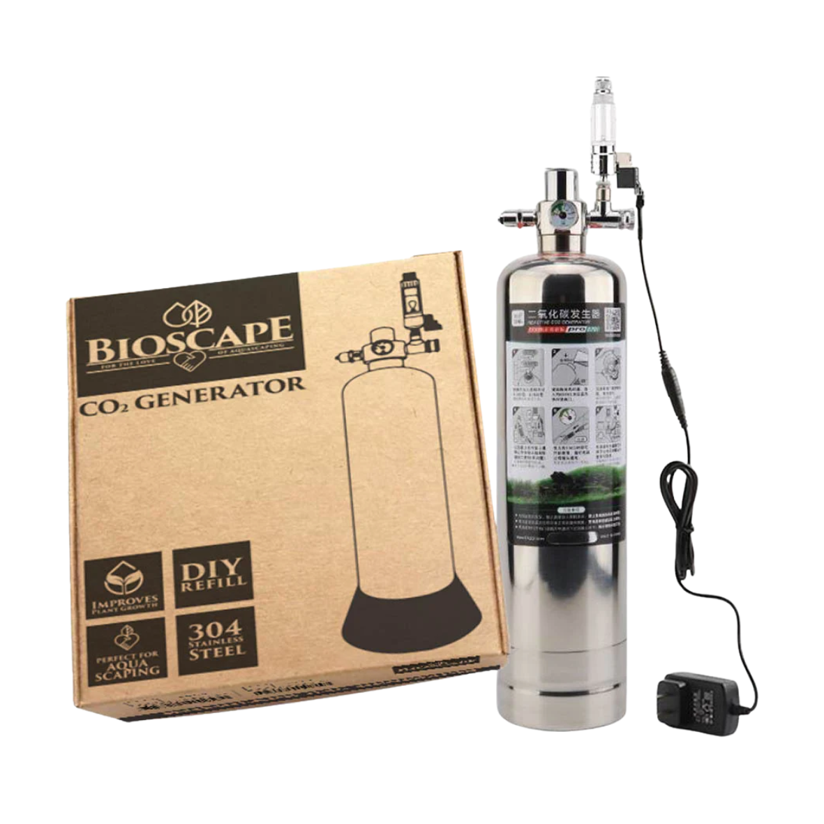 Bioscape C02 Generator 304 Stainless Steel w/Solenoid