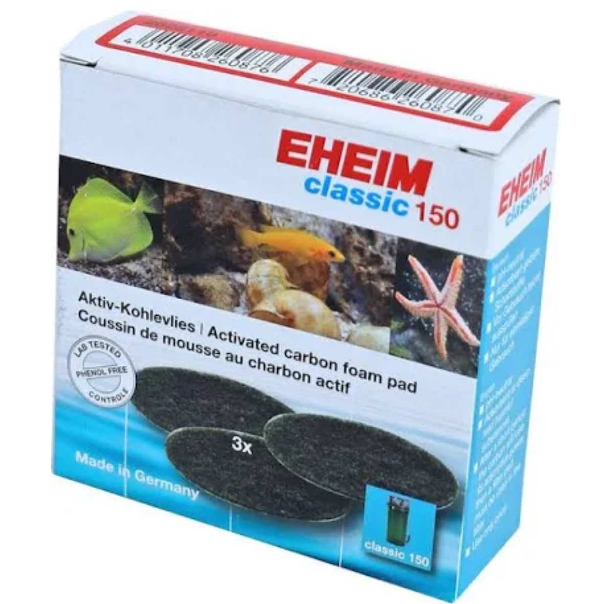 EHEIM Activated Carbon Pad (3pcs) Classic 150