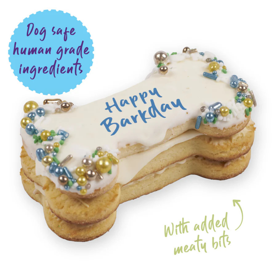 Kazoo Barney's Barkery Dog Birthday Bone Cake - Blue