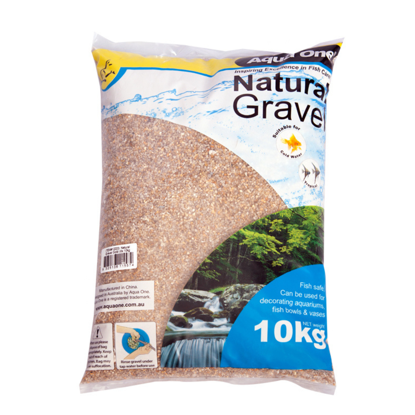 Aqua One Natural Gravel Gold Mix 10kg (12223)